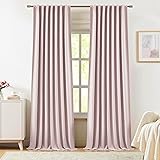 Vision Home Pink Linen Full Blackout Curtains 108