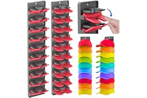 BRUBEQO Hat Organizer for Baseball Caps 2 Packs with Built Spring Clips - Wall Mount Closet Hat Rack Holder, Storage for Wall Door/Closet Display Hat Racks Hanger (Install by Adhesive & Screws)