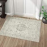 LIVEBOX Washable Rug 2x3 Kitchen Mats for Floor Entryway, Non Slip Front Door Mat for Bathroom Hallway, Boho Low-Pile Small Carpet Farmhouse Throw Indoor Rugs for Bath Sink, Taupe