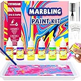 Titoclar Water Marbling Paint for Kids, Art Supplies for Kids,Arts and Crafts for Girls Boys Ages 8-12 6-8 3-5, Birthday Gift