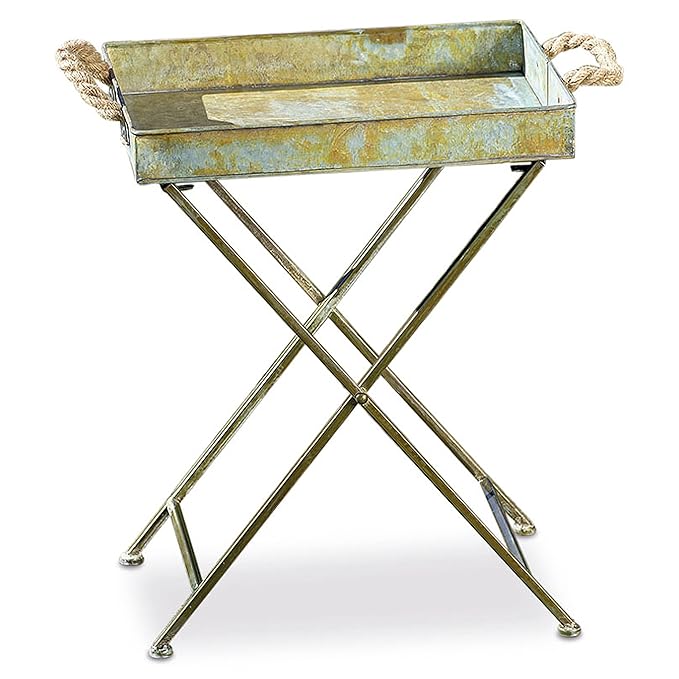 El Grand Tour campaña bandeja mesa, galvanizado Zinc, Chunky ...