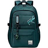 ZHIERNA School Backpack for Men, laptop backpack Elementary Middle High Bookbags for Teens Boys Waterproof Lightweight Casual Daypack(Dark Green)