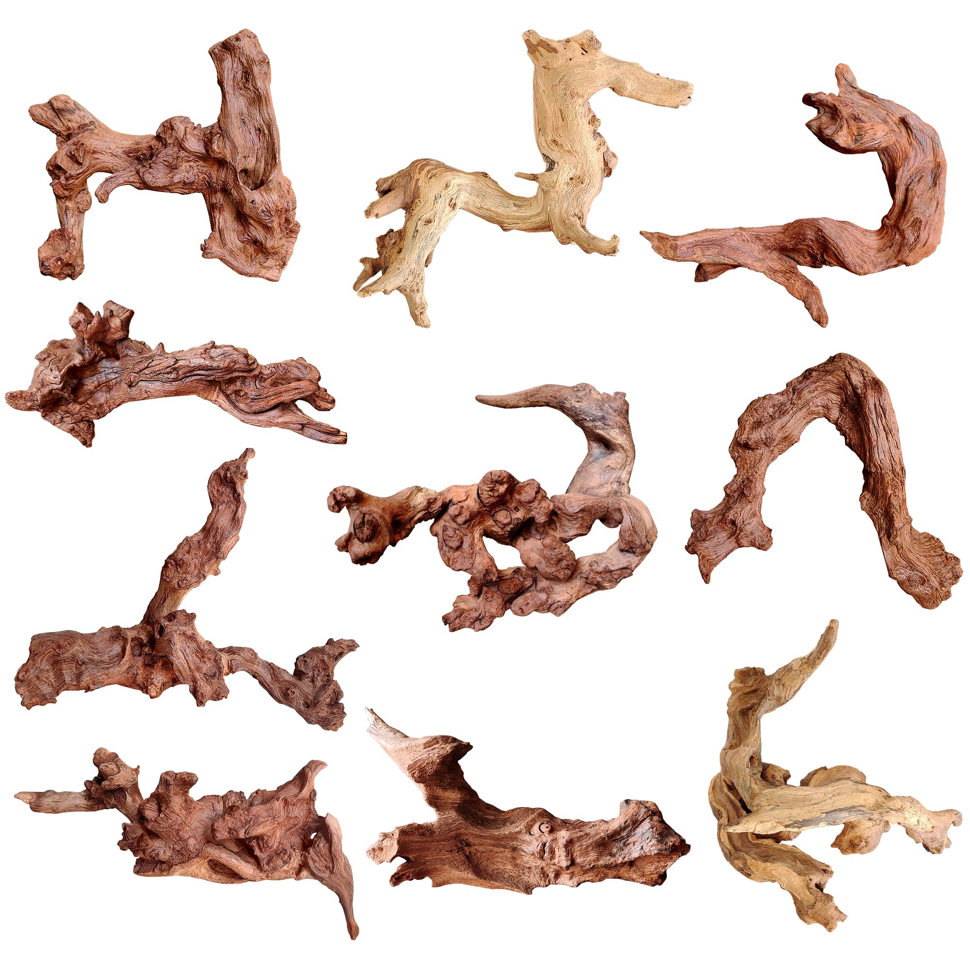 Photo 1 of majoywoo Natural Small Driftwood for Aquarium Decor Reptile Decor, Assorted Driftwood Branch 2-4.5" 10 Pcs, Fish Tank Decorations