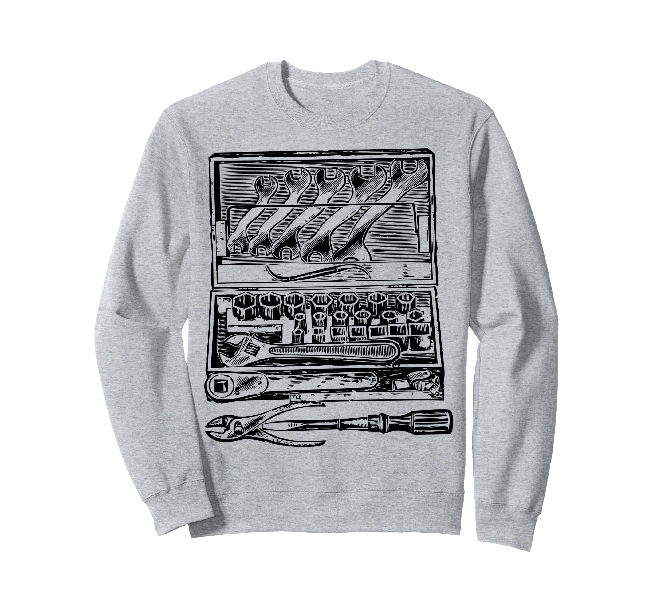 Vintage Toolbox Design Handyman Tools Ratchet Set Sweatshirt