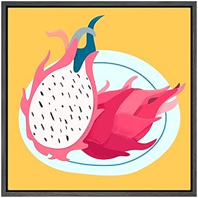 SIGNWIN Framed Canvas Wall Art Tropical Pink Dragon...