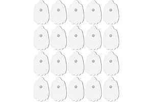 AVCOO 20-Pack TENS Unit Replacement Pads, Long-Lasting Snap Electrodes for 50 Times of Use per Pad, Latex-Free TENS Pads Set Compatible with TENS EMS Devices Using 3.5mm Button Lead Wires