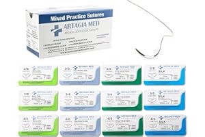 12 Pack of Threads with Needles for Suturing Practice – Ideal for Practicing Doctors, Students, Veterinarians, Dental and Nur