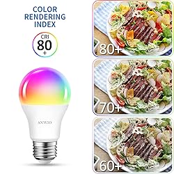 ANWIO 2-Pack Smart Light Bulbs 8.5W