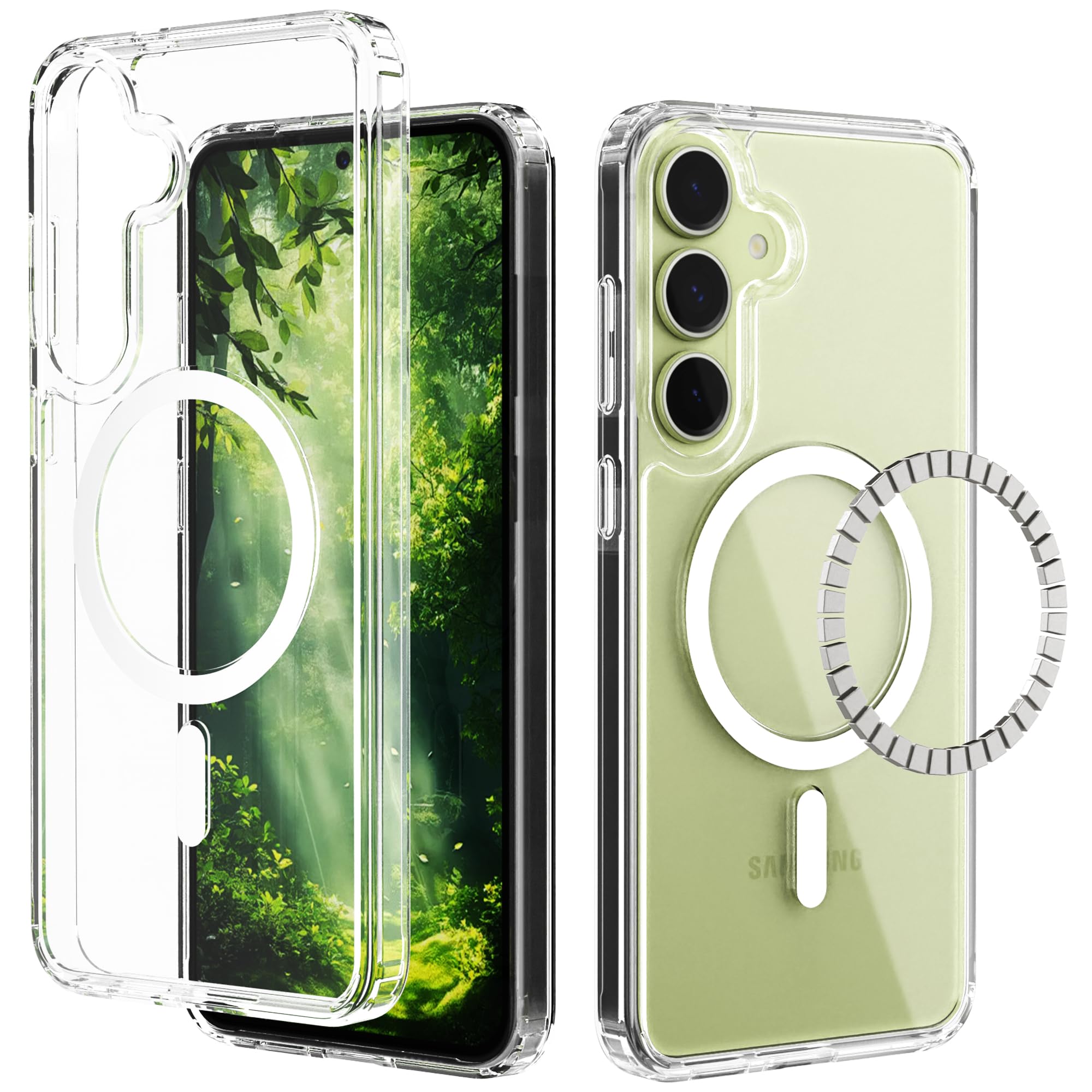 IDweel Magnetic for Galaxy S22 Case,Compatible with Magsafe,Shockproof Shock Absorption, Slim Fit & Lightweight,Scratch-Resistant Protective Bumper Cover for Samsung Galaxy S22 6.1",HD Clear
