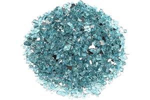 AMERICAN FIREGLASS 1/4" Azuria Reflective Fire Glass, 20 lb. Bag