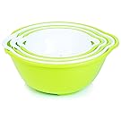 Voucchi 6 Piece Mixing Bowls and Nesting Colanders Set - Green & White