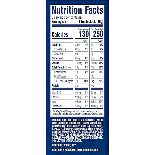 HONEY MAID FRESH STACKS CINNAMON GRAHAM CRACKERS, TRAVEL SNACKS, 12.2 OZ (6 MULTI SNACK PACKS)