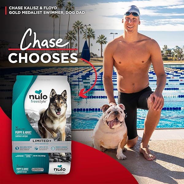 NULO FREESTYLE LIMITED INGREDIENT DRY DOG FOOD – HIGH PROTEIN SALMON RECIPE, NATURAL GRAIN FREE DOG FOOD FOR PUPPIES & ADULTS, SMALL, MEDIUM AND LARGE BREED KIBBLE, 5.5LB BAG