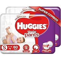 Huggies Wonder Pants Small Size Diapers Combo Pack of 2, 60 Counts Per Pack (120 Counts)