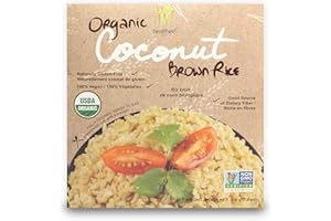 Healthee Organic Brown Rice, Gluten Free, Fully Cooked and Ready-to-Eat, USDA Certified Organic, GMO-Free, Microwaveable (Coconut, Pack of 4)