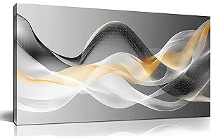 JuhaiArt Gold Wall Art Black Wall Decor Abstract Wall Decorations for Bedroom Office White Picture Artwork Modern Poster 20"x 40"