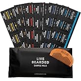Live Bearded Beard Oil and Butter Grooming Kit Sample Pack with Comb, Bonus Gift - All-Natural Ingredients Shea, Argan, Jojoba - Growth Support - Made in the USA