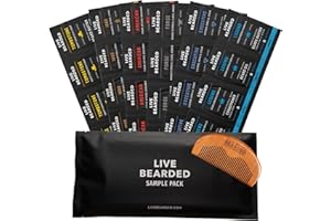 Live Bearded Beard Oil and Butter Grooming Kit Sample Pack with Comb, Bonus Gift - All-Natural Ingredients Shea, Argan, Jojoba - Growth Support - Made in the USA