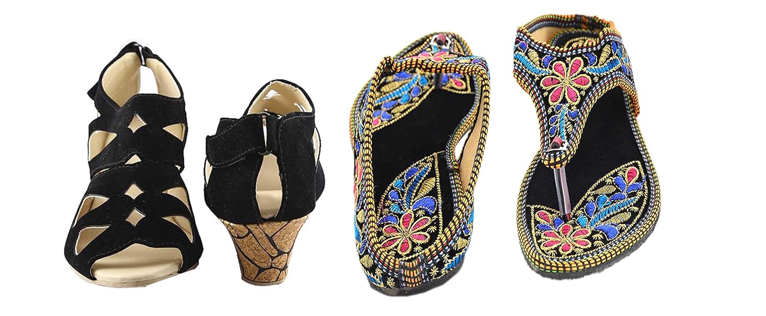 thari choice women's synthetic sandals combo pack