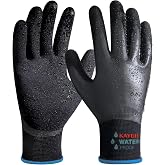 KAYGO Waterproof Work Gloves, Non-Slip Double Latex Coated, KG150 | Lightweight &amp; Durable, Excellent Grip for Gardening, Construction, Fishing &amp; Cleaning, for Men &amp; Women