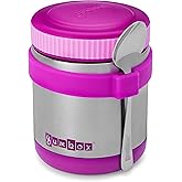 Yumbox Zuppa Leak-Proof Insulated Food Jar, 14 oz (1.75 cups), Triple Insulated Stainless Steel, Keeps Food Hot for 6 Hours, Cold for 12 Hours, Wide Mouth with Removable Utensil Band, Bijoux Purple
