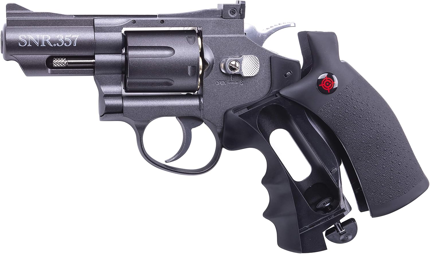 Crosman SNR357 .177-Caliber Pellet/4.5 MM BB CO2-Powered Snub Nose Revolver, Black/Grey : Sports & Outdoors