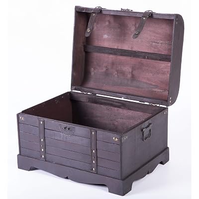 Buy Antique Style Black Wooden Steamer Trunk Coffee Table Online In Greece B073x3n58g