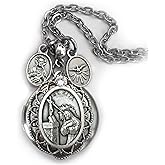 St. Rita Locket Necklace, Patron Saint Confirmation Gift, Catholic Devotion Jewelry Gift