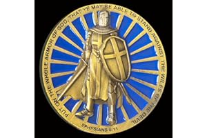 CYOUNG Full Armor of God Spiritual Warrior Challenge Coin - Christian Pocket Token Military Gift Lucky Coin