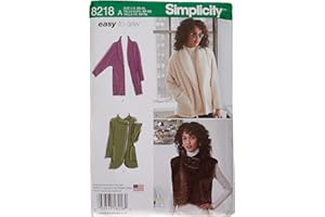 Simplicity 8218 Easy to Sew Women's Lined Coat and Vest Sewing Pattern, Sizes XS-XL