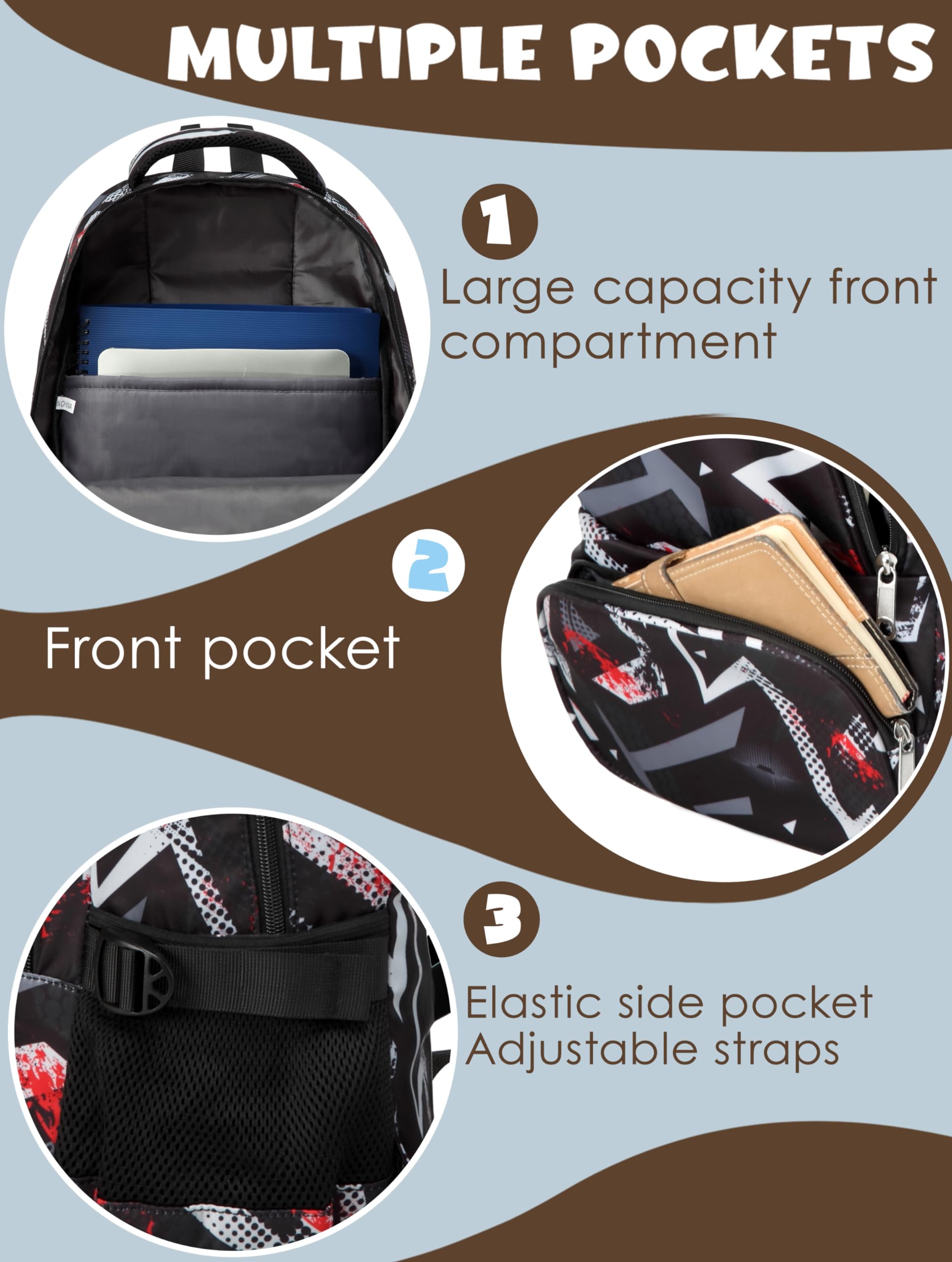BLUEFAIRY Kids Backpacks for Boys Girls Elementary Primary Middle School Bookbags Back to School Bags for Childs Age 6-8 Mochilas Escolares para Niños Niñas 17 Inch Dark Black