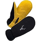 SKYDEER Winter Mittens with Soft Deerskin Suede Leather & Thermal Polar Fleece & Warm C100G 3M Thinsulate Insulation SD5171M