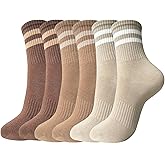 Elapse Space Crew Socks for Women Striped Athletic Socks Womens