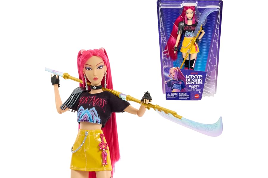 Mattel Kpop Demon Hunters HUNTR/X Mira Fashion Doll in “How It’s Done” Performance Look with Sword Accessory, Inspired by the Movie