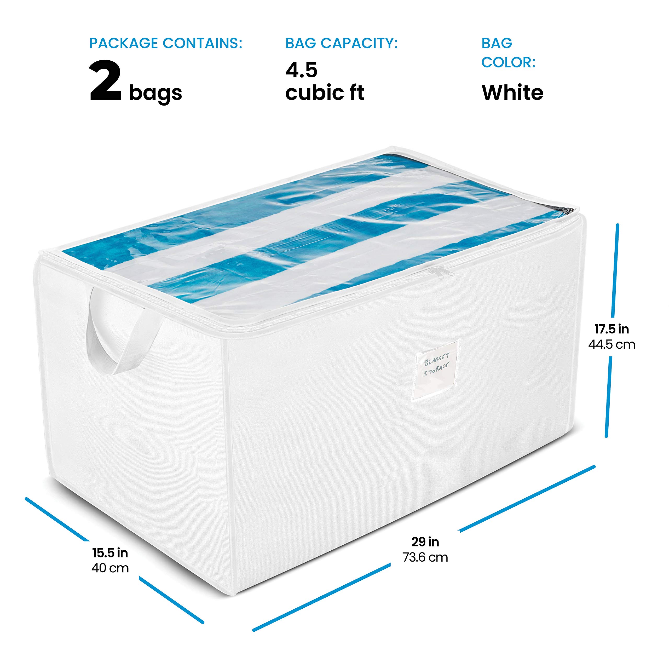 ZOBER Jumbo Blanket, Storage Bags with Zipper, Comforter Underbed