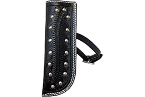 Equitem Feather Tooled Leather Flag Carrier for Saddle