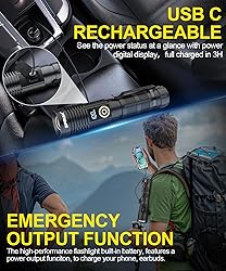 Spriak Rechargeable Flashlight High Lumens-Super