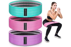 KOULATE Exercise Bands, 3 Levels Fabric Resistance Bands for Working Out, Workout Bands Resistance for Women & Men, Multi-Colored Fabric Booty Bands