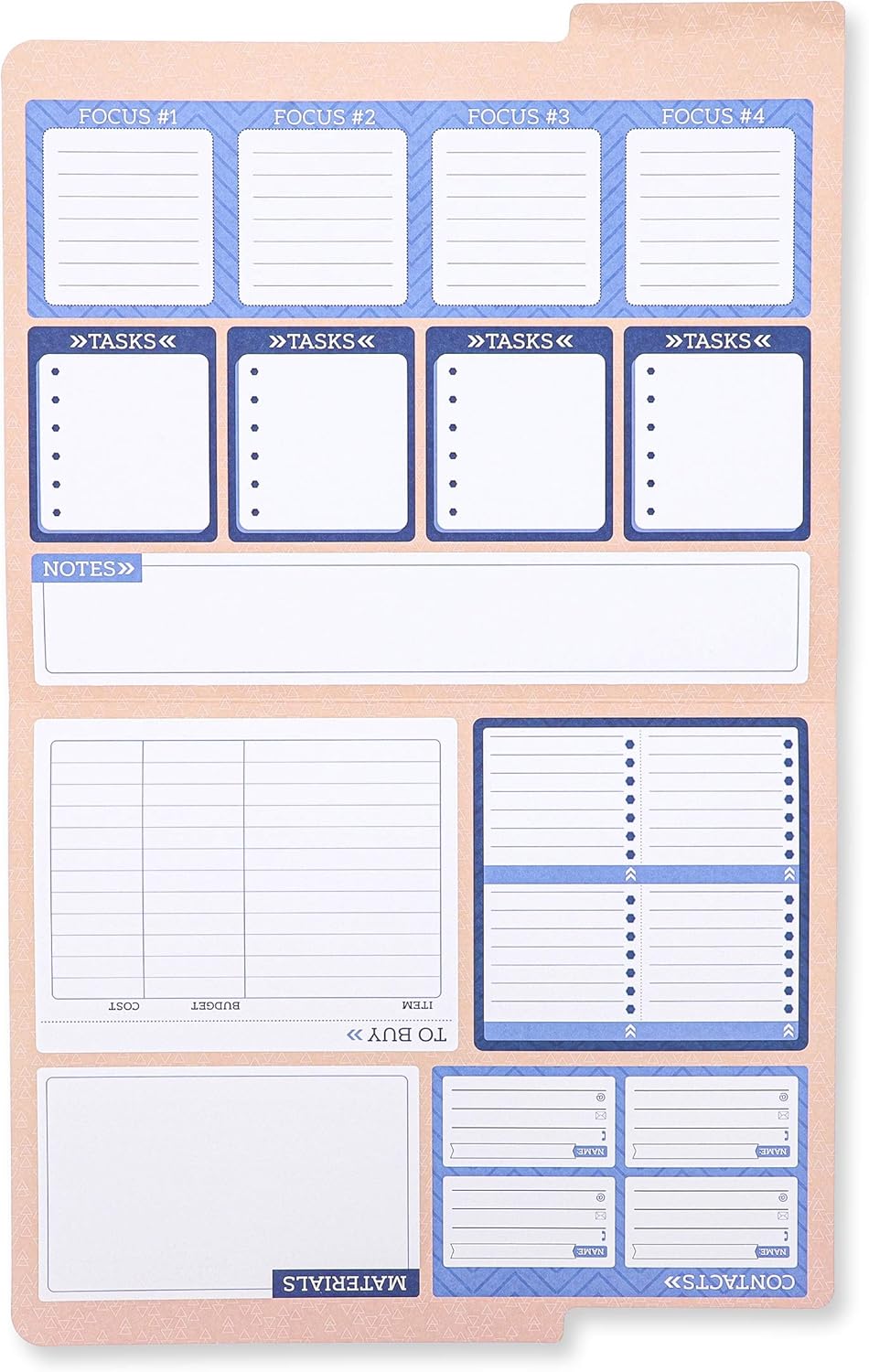 Project File Folders with Tabs and Note Sections, Letter Size (9.5 x 11 ...