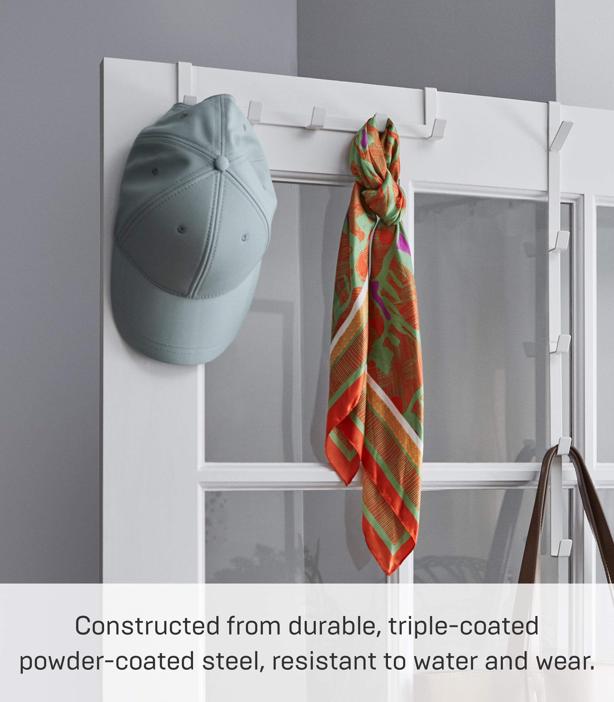 YAMAZAKI home Smart Wide Over the Door Rack, White
