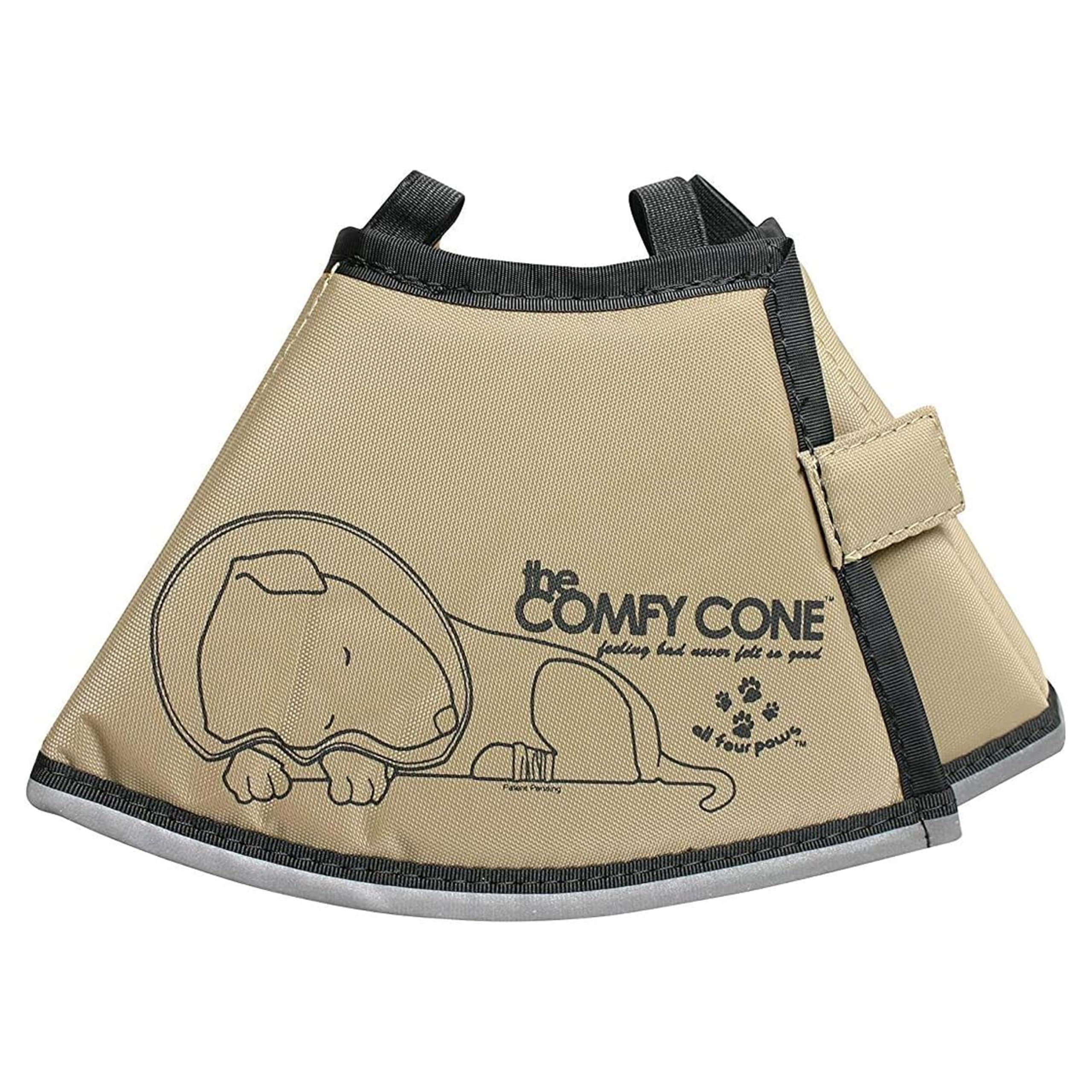 The Comfy Cone Pet Recovery Collar by All Four Paws, Small, Tan,Small 14 cm