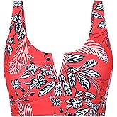 Mycoco Women's Underwire Bikini Top Cropped Tankini Tops Adjustable Push Up Biniki Top Only