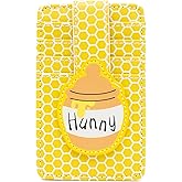 Buckle-Down Disney Vegan Leather Wallet, ID Card Holder, Winnie the Pooh Hunny Pot Honeycomb Yellow White, 3.0" x 5.0"