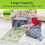 Livememory Toy Car Storage Box with Play Mat & 3 Level Garage view 2