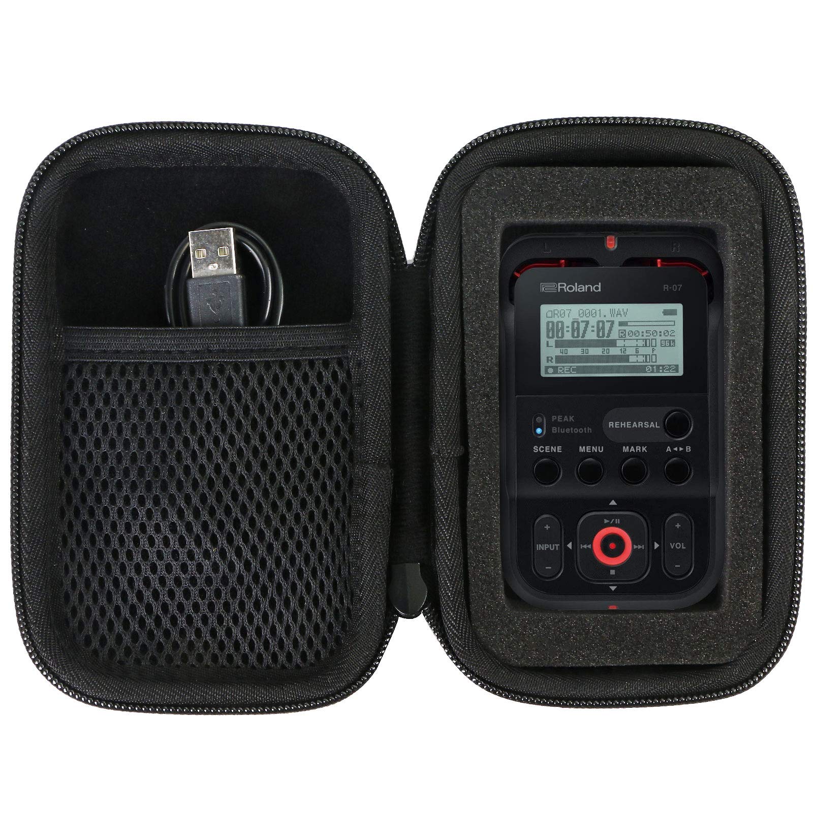 co2CREA Hard Travel Case for ROLAND R-07 High Resolution Portable Audio Recorder,Case Only