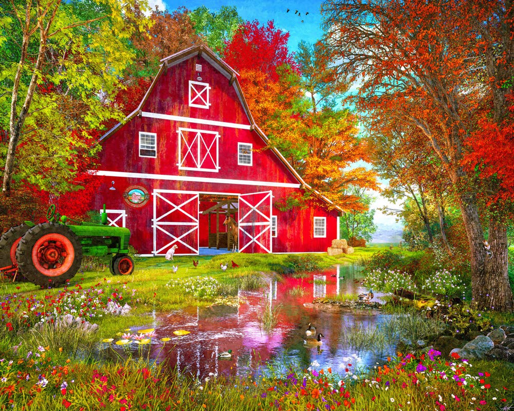Autumn at the Old Barn Jigsaw Puzzle 1000 Piece