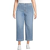 Lands' End Women's Recover Denim High Rise Wide Leg Crop Jeans