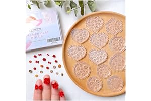 KEOKER Flower Polymer Clay Molds - 12 Pcs Rose and Leaves Molds for Polymer Clay Jewelry Making, Daisy Miniature Clay Molds