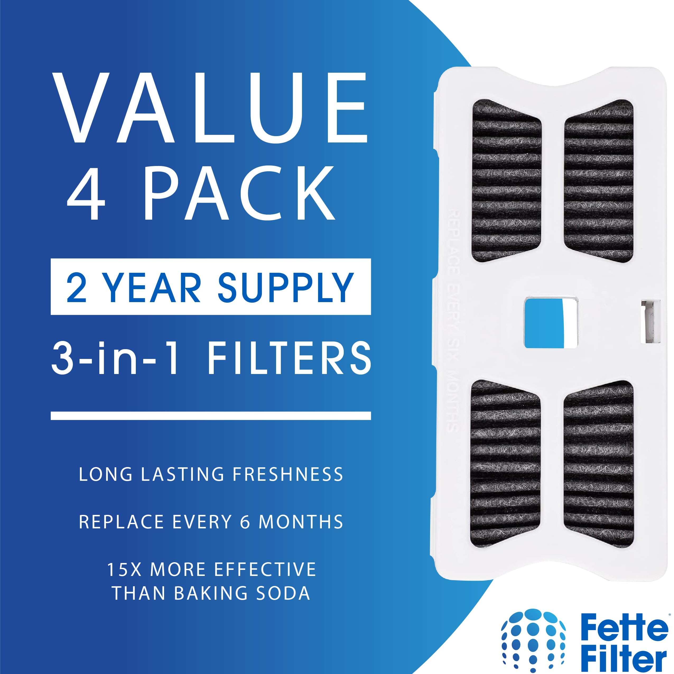 Fette Filter - FRGPAAF1 Replacement Refrigerator Air Filter Compatible with FRGPAAF1 PureAir Refrigerator Air Filter Part # AF-1 RAF-1 AF1 RAF1 Includes Pack of 4 Replacements.