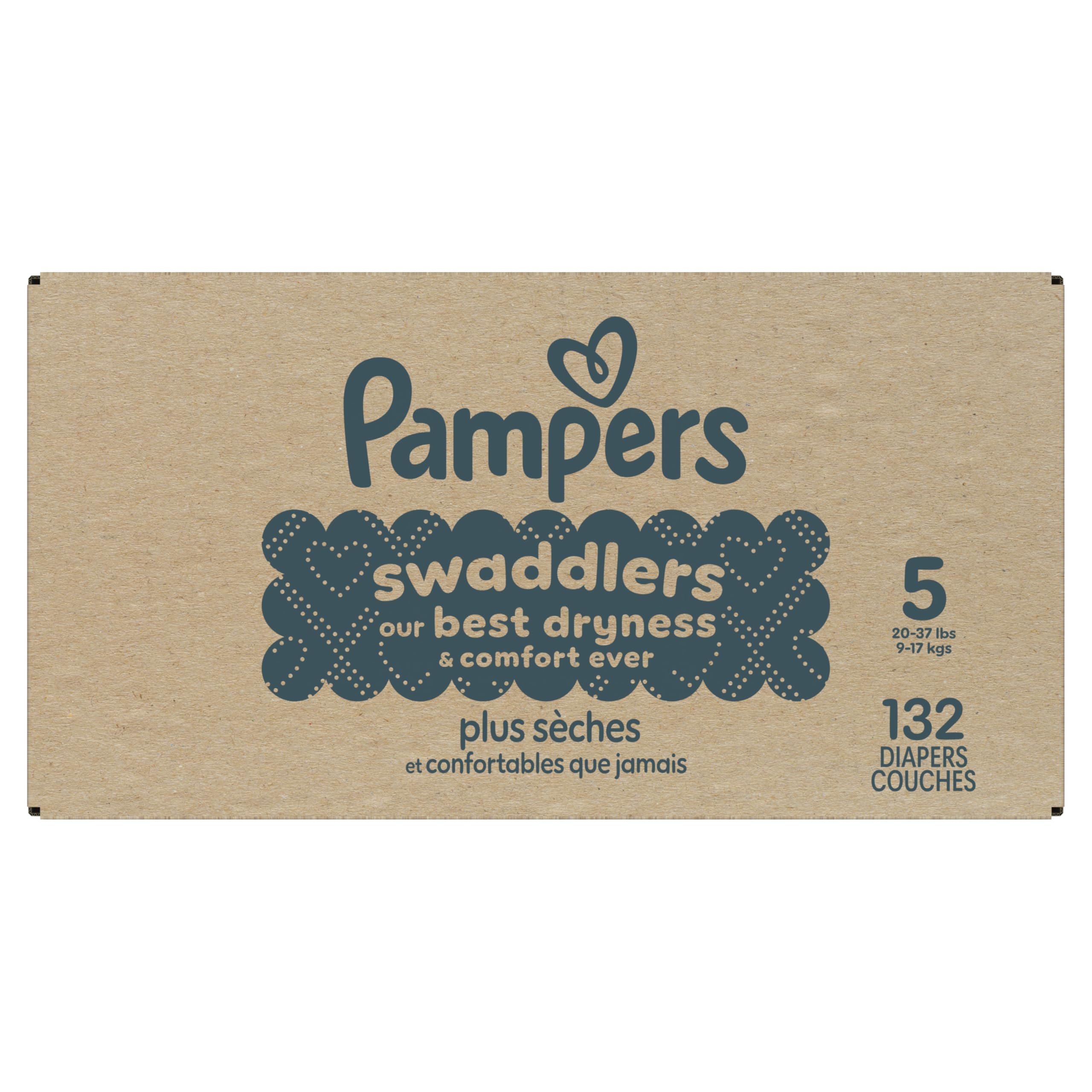 Pampers Baby Diapers - Swaddlers - Size 5, 132 Count, Ultra Absorbent Disposable Infant Diaper